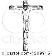 Poster, Art Print Of Black And White Scene Of Jesus The Saviour On The Cross