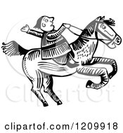 Poster, Art Print Of Black And White Man Riding A Horse