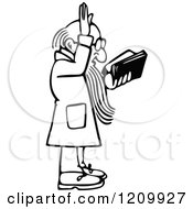 Clipart Of A Black And White Preacher Holding His Hand Up Royalty Free Vector Illustration