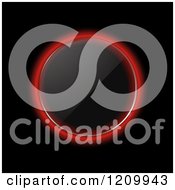 Poster, Art Print Of Reflective Glowing Red Neon Glass Circle On Black