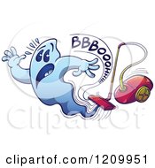 Cartoon of a Ghost Vacuum Nightmare - Royalty Free Vector Clipart by Zooco #COLLC1209951-0152