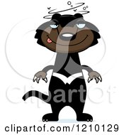 Cartoon Of A Drunk Skinny Tasmanian Devil Royalty Free Vector Clipart