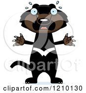 Cartoon Of A Scared Skinny Tasmanian Devil Royalty Free Vector Clipart