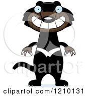 Cartoon Of A Grinning Skinny Tasmanian Devil Royalty Free Vector Clipart