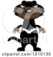 Cartoon Of A Sly Skinny Tasmanian Devil Royalty Free Vector Clipart