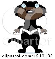 Cartoon Of A Surprised Skinny Tasmanian Devil Royalty Free Vector Clipart