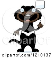 Cartoon Of A Talking Skinny Tasmanian Devil Royalty Free Vector Clipart by Cory Thoman