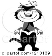 Cartoon Of A Drunk Skinny Tasmanian Devil Royalty Free Vector Clipart by Cory Thoman
