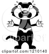Cartoon Of A Scared Skinny Tasmanian Devil Royalty Free Vector Clipart