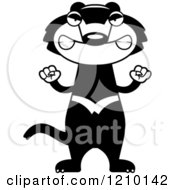Cartoon Of A Mad Skinny Tasmanian Devil Royalty Free Vector Clipart