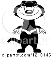 Cartoon Of A Sly Skinny Tasmanian Devil Royalty Free Vector Clipart