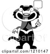 Cartoon Of A Talking Skinny Tasmanian Devil Royalty Free Vector Clipart