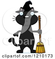 Poster, Art Print Of Surprised Black Halloween Witch Cat