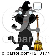 Poster, Art Print Of Talking Black Halloween Witch Cat