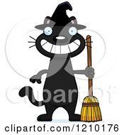Poster, Art Print Of Grinning Black Halloween Witch Cat