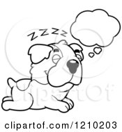 Cartoon Of A Black And White Dreaming St Bernard Dog Royalty Free Vector Clipart by Cory Thoman