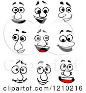 Clipart Of Expressive Faces Royalty Free Vector Illustration