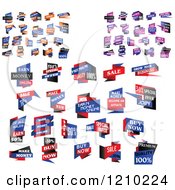 Clipart Of Origami Retail Banners Royalty Free Vector Illustration