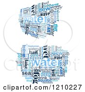 Poster, Art Print Of Word Collage Of Blue Water Words