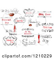 Clipart Of Valentine Greetings And Sayings 5 Royalty Free Vector Illustration