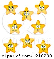 Clipart Of Expressive Yellow Stars Royalty Free Vector Illustration