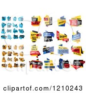Clipart Of Origami Retail Banners 2 Royalty Free Vector Illustration