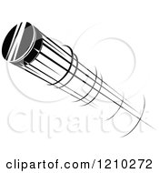 Clipart Of A Black And White Flying Hockey Puck 4 Royalty Free Vector Illustration