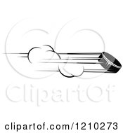 Clipart Of A Black And White Flying Hockey Puck 5 Royalty Free Vector Illustration