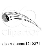 Clipart Of A Black And White Flying Hockey Puck 6 Royalty Free Vector Illustration