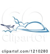 Poster, Art Print Of Blue Airplane Flying Over Clouds 4