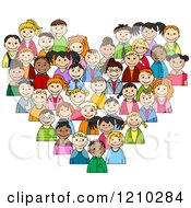 Poster, Art Print Of Heart Made Of Diverse Children 2