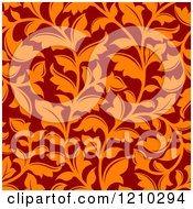 Poster, Art Print Of Seamless Orange And Red Floral Pattern