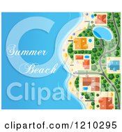 Poster, Art Print Of Aerial Map Of Buildings And Summer Beach Text