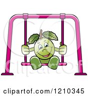 Poster, Art Print Of Guava Mascot On A Swing
