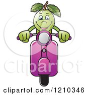 Guava Mascot On A Scooter