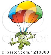 Poster, Art Print Of Guava Mascot Parachuting
