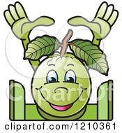 Clipart Of A Guava Mascot Doing The Splits Royalty Free Vector Illustration