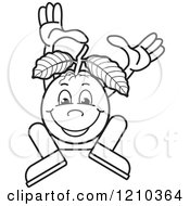 Black And White Guava Mascot Dancing Or Jumping