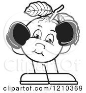 Clipart Of A Black And White Guava Mascot Wearing Boxing Gloves Royalty Free Vector Illustration