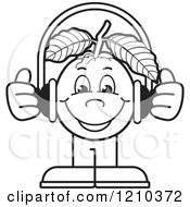 Poster, Art Print Of Black And White Guava Mascot Wearing Headphones
