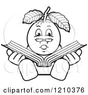 Poster, Art Print Of Black And White Guava Mascot Reading