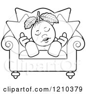 Poster, Art Print Of Black And White Guava Mascot Sleeping In A Chair