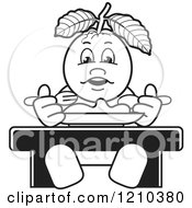 Poster, Art Print Of Black And White Guava Mascot Eating