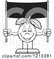 Poster, Art Print Of Black And White Guava Mascot Holding A Banner Sign