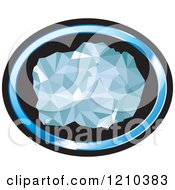 Poster, Art Print Of Chunk Of Diamond In A Blue And Black Oval