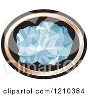 Poster, Art Print Of Chunk Of Diamond In A Copper And Black Oval