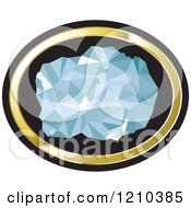 Poster, Art Print Of Chunk Of Diamond In A Gold And Black Oval