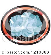 Poster, Art Print Of Chunk Of Diamond In A Red And Black Oval