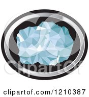Poster, Art Print Of Chunk Of Diamond In A Silver And Black Oval