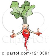 Clipart Of A Laughing Radish Royalty Free Vector Illustration